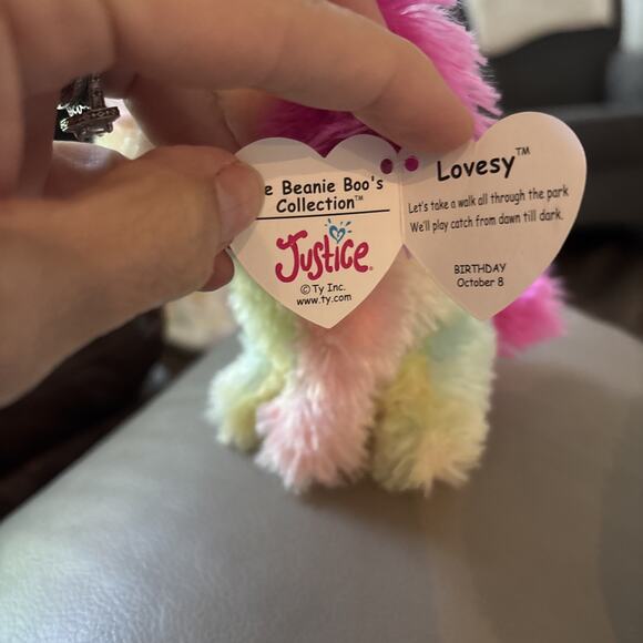 New Ty Beanie Boos - LOVESY the Dog (Justice Excl.) 6" Stuffed Animal Toy - Picture 5 of 8
